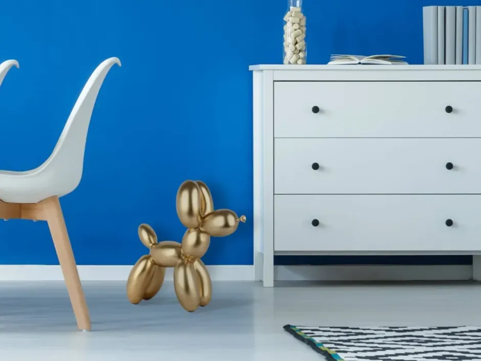 Statues & Sculptures Table Top|Floor Standing^Balloon Dog 46cm Gold Resin Indoor Sculpture