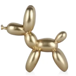 Statues & Sculptures Table Top|Animals^Balloon Dog 27cm Gold Resin Indoor Sculpture
