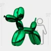 Statues & Sculptures Giant|Floor Standing^Balloon Dog 200cm Green Metal Garden Sculpture