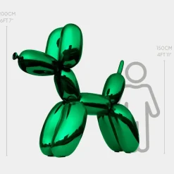 Statues & Sculptures Giant|Floor Standing^Balloon Dog 200cm Green Metal Garden Sculpture