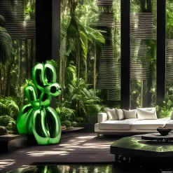 Statues & Sculptures Giant|Floor Standing^Balloon Dog 200cm Green Metal Garden Sculpture