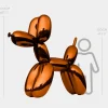 Statues & Sculptures Giant|Floor Standing^Balloon Dog 200cm Orange Fibreglass Indoor Sculpture