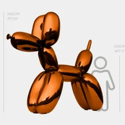 Statues & Sculptures Giant|Floor Standing^Balloon Dog 240cm Orange Metal Garden Sculpture
