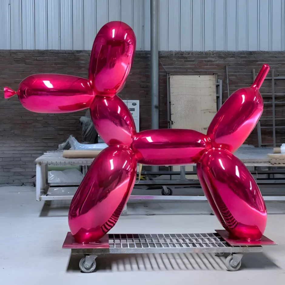 Statues & Sculptures Giant|Floor Standing^Balloon Dog 200cm Pink Fibreglass Indoor Sculpture