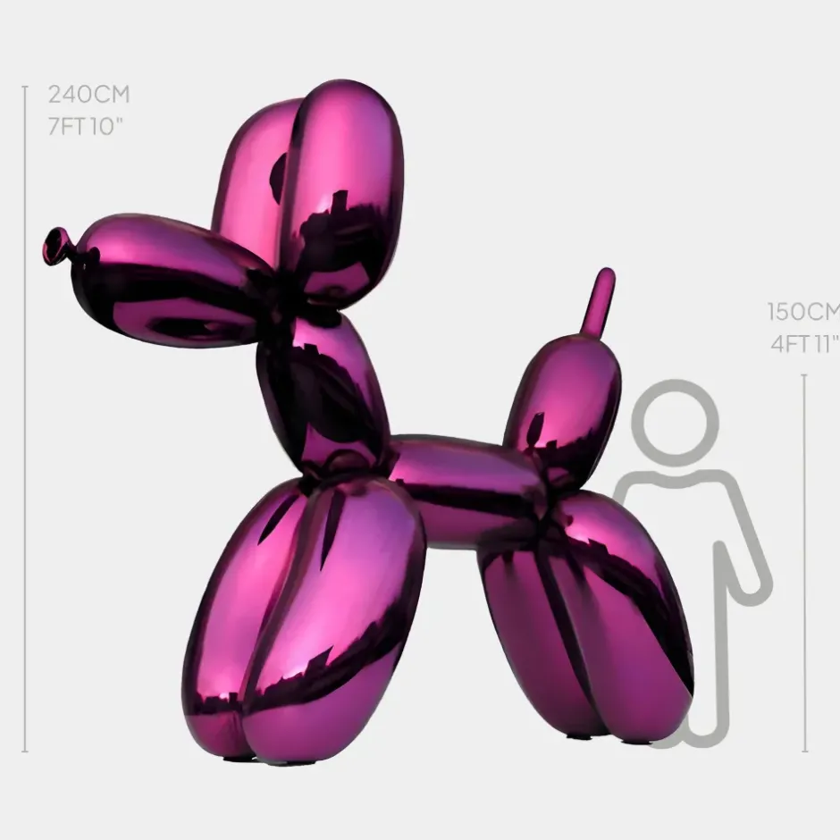 Statues & Sculptures Giant|Floor Standing^Balloon Dog 240cm Purple Fibreglass Indoor Sculpture