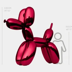 Statues & Sculptures Giant|Floor Standing^Balloon Dog 240cm Red Metal Garden Sculpture