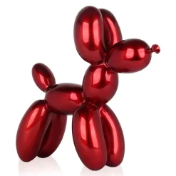 Statues & Sculptures Table Top|Floor Standing^Balloon Dog 46cm Red Resin Indoor Sculpture
