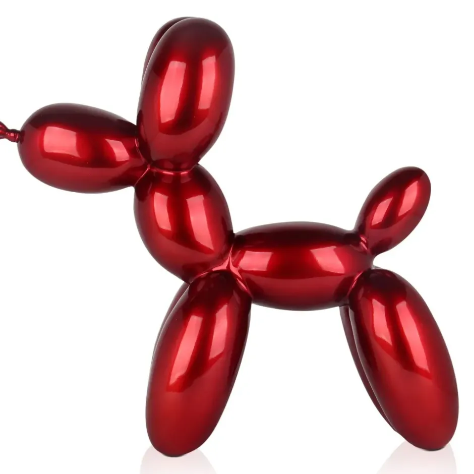 Statues & Sculptures Table Top|Floor Standing^Balloon Dog 46cm Red Resin Indoor Sculpture