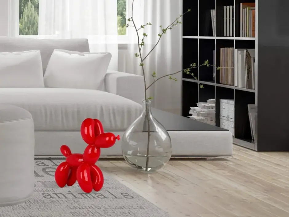 Statues & Sculptures Table Top|Floor Standing^Balloon Dog 46cm Rosso Red Resin Indoor Sculpture