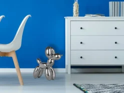Statues & Sculptures Table Top|Floor Standing^Balloon Dog 46cm Silver Resin Indoor Sculpture