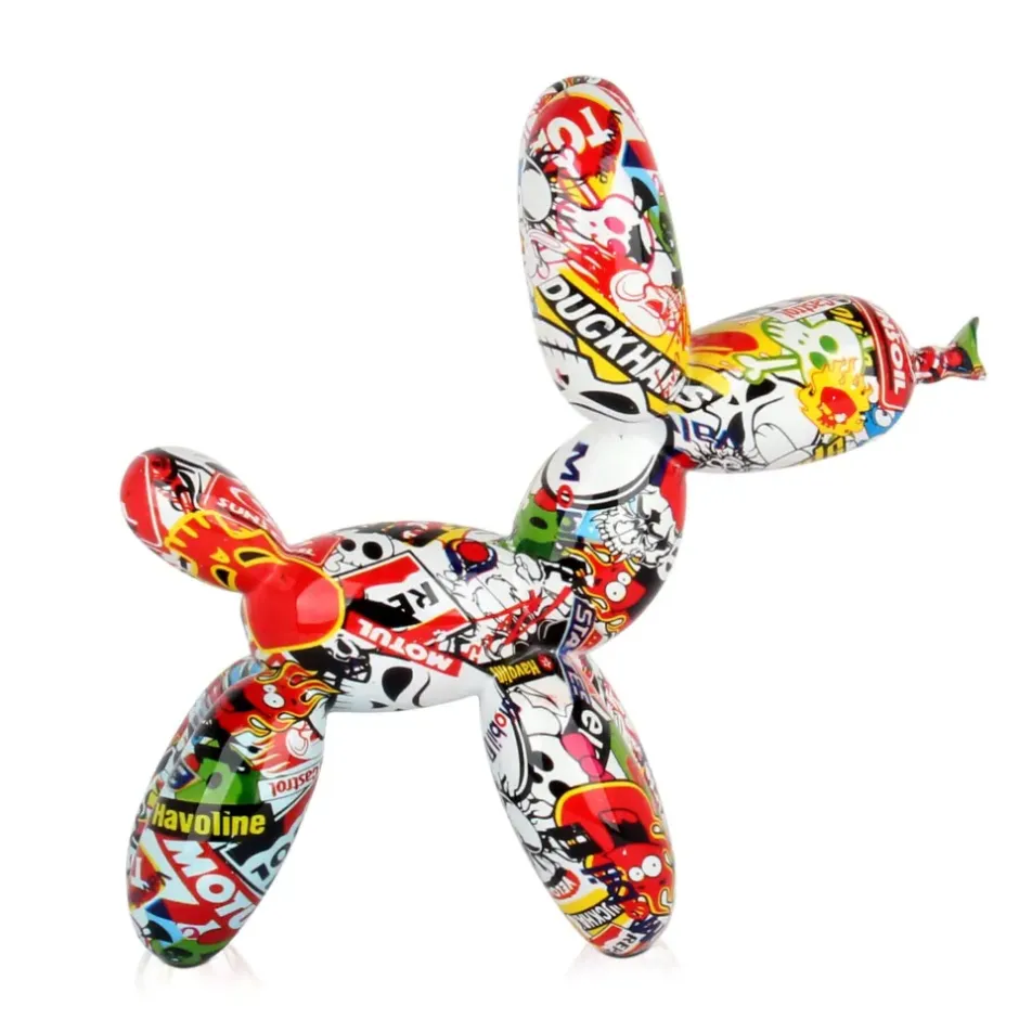 Statues & Sculptures Table Top|Graffiti^Balloon Dog 27cm Street Art Resin Indoor Sculpture