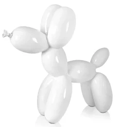 Statues & Sculptures Table Top|Floor Standing^Balloon Dog 46cm White Resin Indoor Sculpture