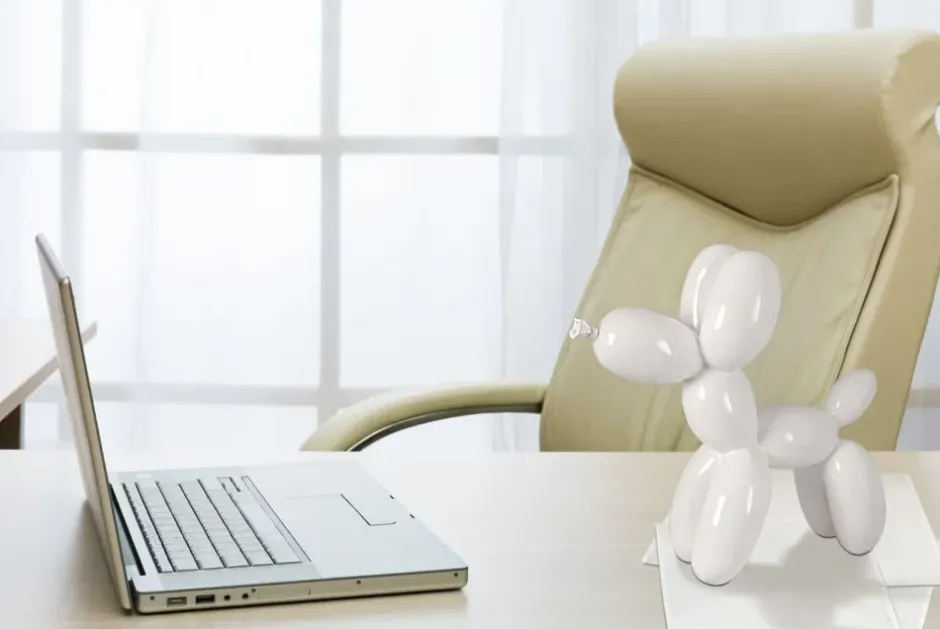 Statues & Sculptures Table Top|Balloon Dogs^Balloon Dog 27cm White Resin Indoor Sculpture