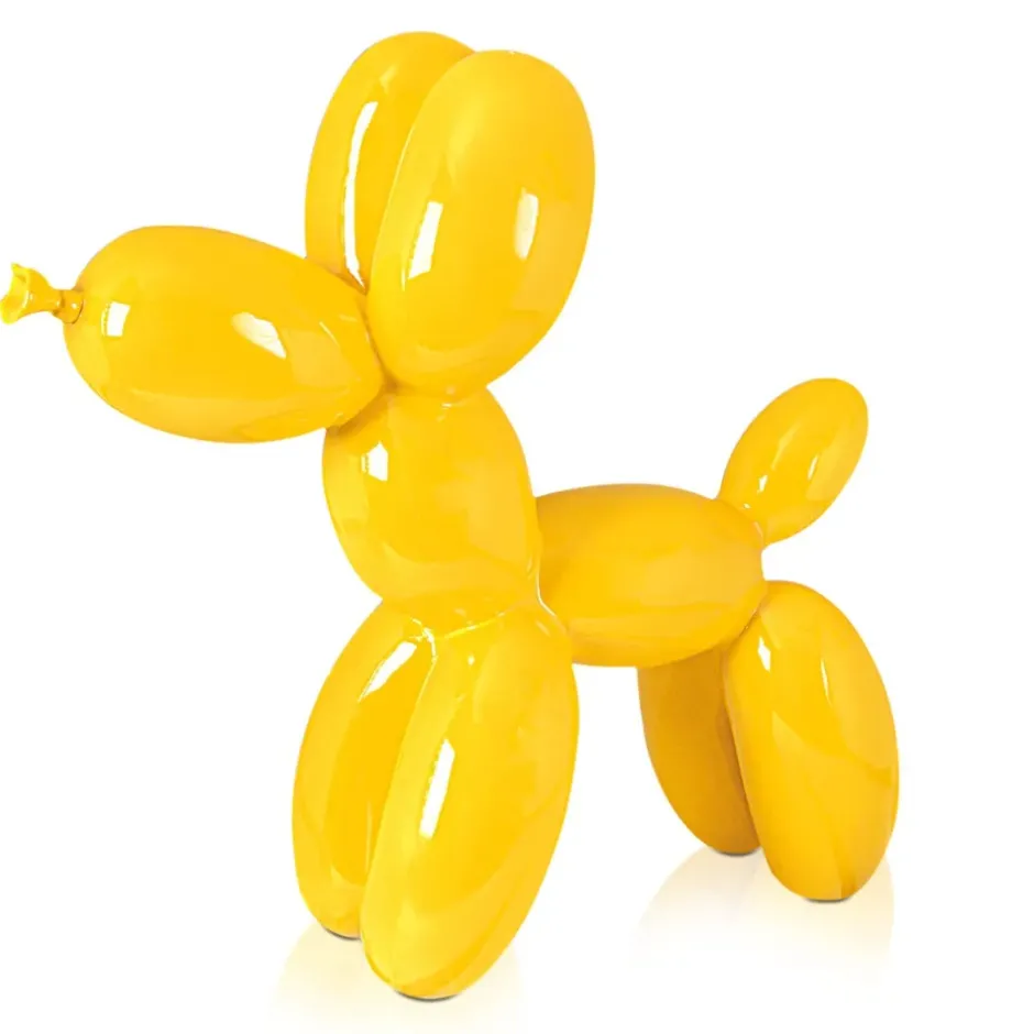 Statues & Sculptures Table Top|Floor Standing^Balloon Dog 46cm Yellow Resin Indoor Sculpture