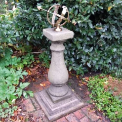 Statues & Sculptures Armillary Sundials^Baluster Medium Armillary Stone Garden Sundial