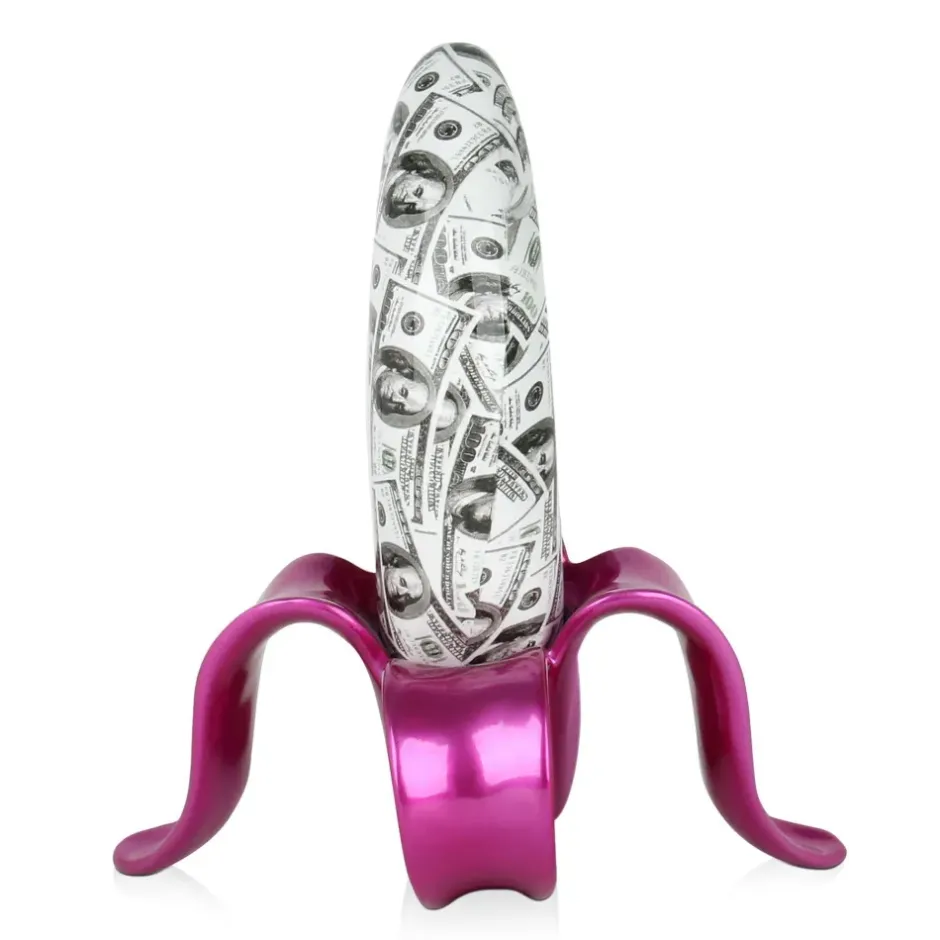 Statues & Sculptures Table Top|Contemporary^Banana Burst 35cm Fuchsia Resin Indoor Sculpture