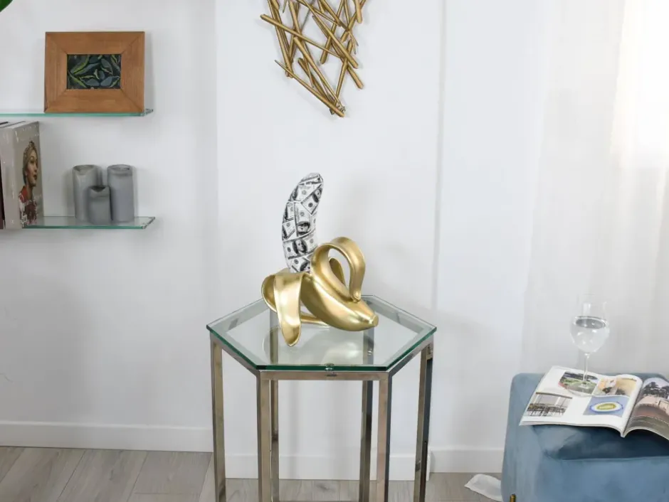 Statues & Sculptures Table Top|Contemporary^Banana Burst 35cm Gold Resin Indoor Sculpture