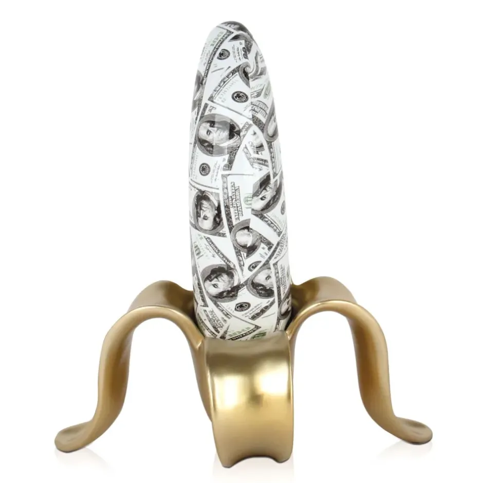 Statues & Sculptures Table Top|Contemporary^Banana Burst 35cm Gold Resin Indoor Sculpture