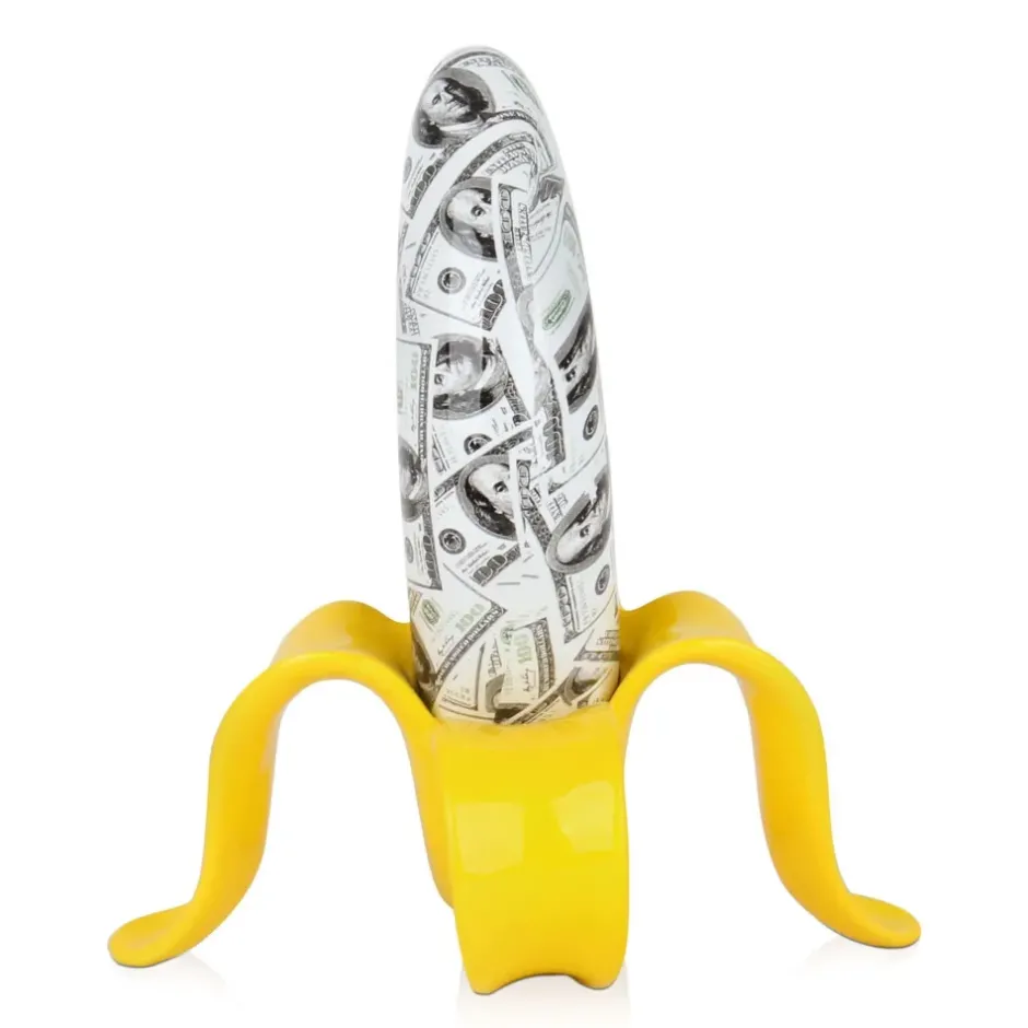 Statues & Sculptures Table Top|Contemporary^Banana Burst 35cm Yellow Resin Indoor Sculpture