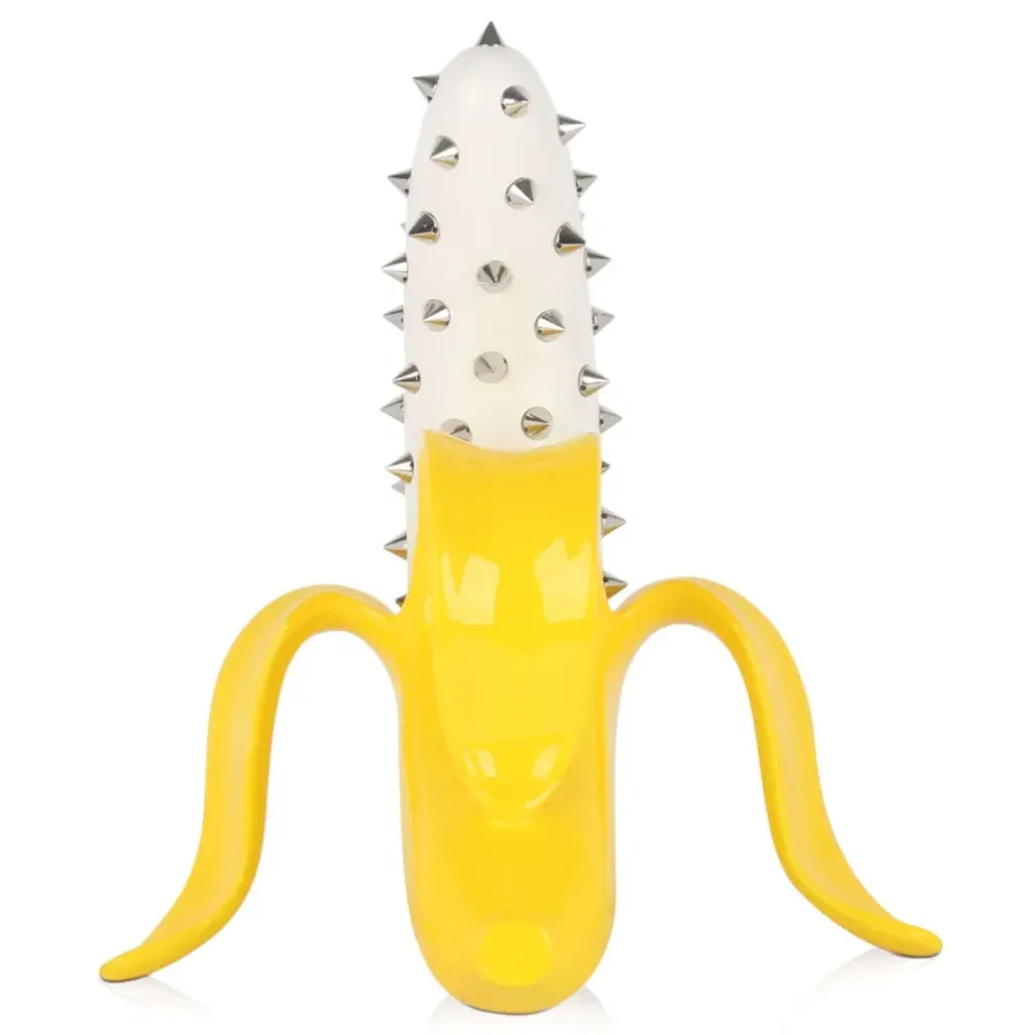 Statues & Sculptures Table Top|Contemporary^Banana Burst 35cm Yellow Stud Resin Indoor Sculpture