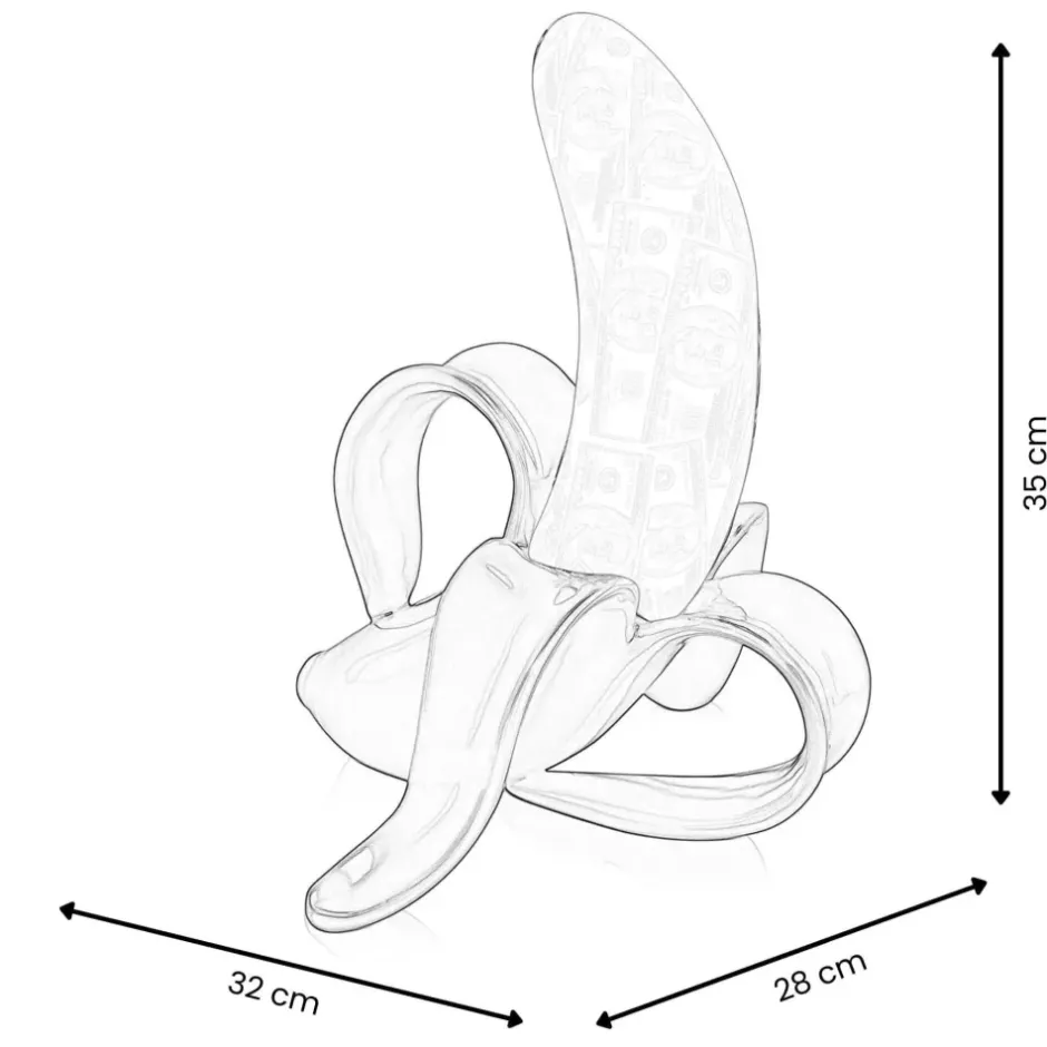Statues & Sculptures Table Top|Contemporary^Banana Burst 35cm Yellow Stud Resin Indoor Sculpture
