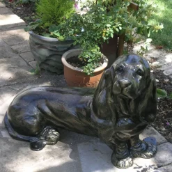 Statues & Sculptures Dogs^Bassett Hound Dog Bronze Metal Garden Statue