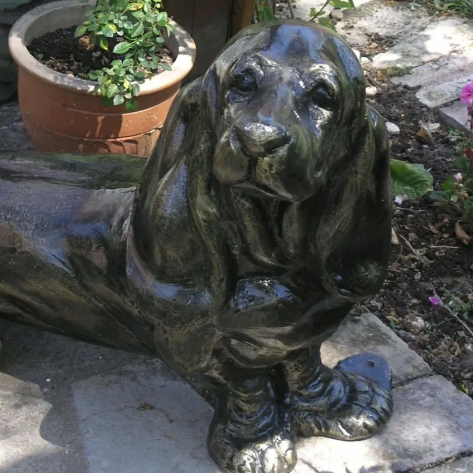 Statues & Sculptures Dogs^Bassett Hound Dog Bronze Metal Garden Statue