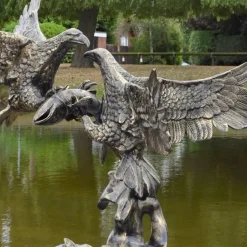 Statues & Sculptures Eagles^Battle of Eagles Bronze Metal Garden Statue