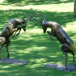 Statues & Sculptures Stags & Deers^Battling Stags Life-Size 140cm Bronze Metal Garden Statues