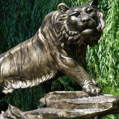 Statues & Sculptures Wildlife^Bengal Tiger Life-Size Bronze Metal Garden Statue