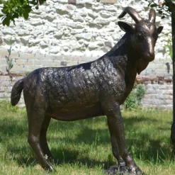 Statues & Sculptures Farm^Billy Goat Bronze Metal Garden Statue