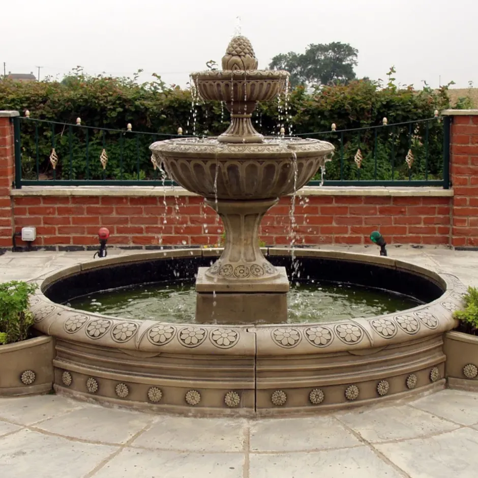 Statues & Sculptures Water Features^Blenheim Double Tier 2m Stone Water Fountain Feature