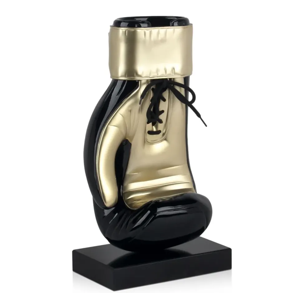 Statues & Sculptures Table Top|Contemporary^Boxing Hero 37cm Black Resin Indoor Sculpture