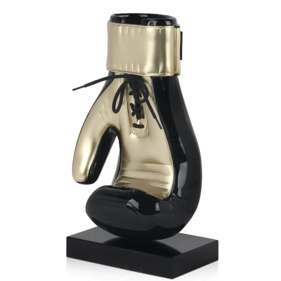 Statues & Sculptures Table Top|Contemporary^Boxing Hero 37cm Black Resin Indoor Sculpture