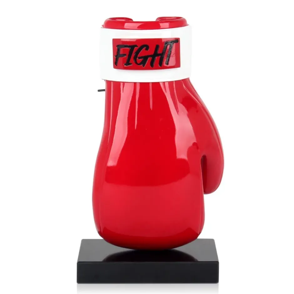 Statues & Sculptures Table Top|Contemporary^Boxing Hero 37cm Red Resin Indoor Sculpture