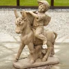 Statues & Sculptures Children|Farm^Boy & Donkey Stone Garden Statue