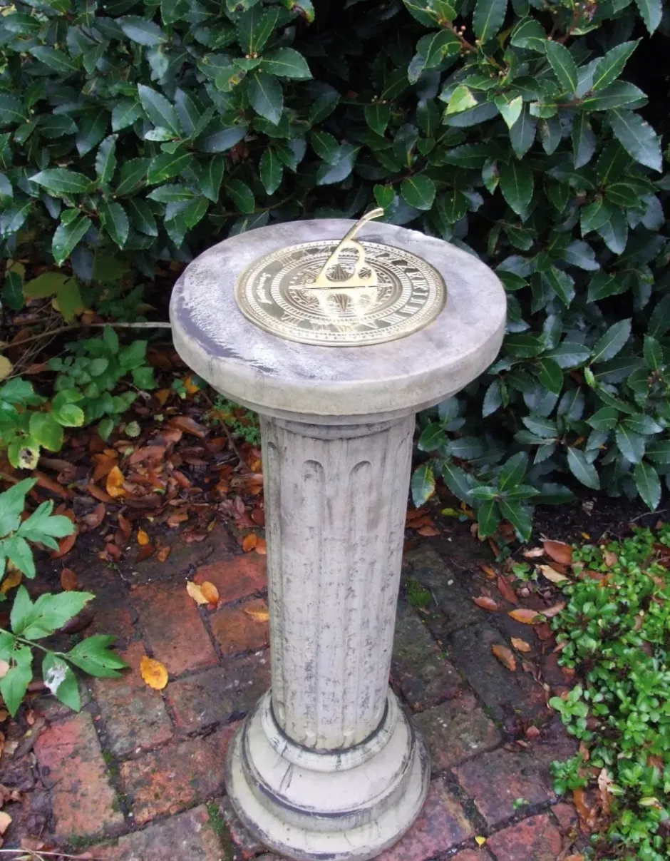 Statues & Sculptures Garden Sundials^Brighton Brass Stone Garden Sundial