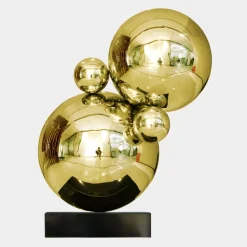 Statues & Sculptures Table Top|Abstract^Bubble Bobble 55cm Gold Metal Indoor Sculpture