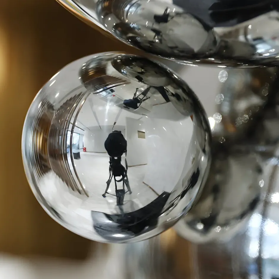 Statues & Sculptures Table Top|Abstract^Bubble Bobble 55cm Silver Metal Indoor Sculpture