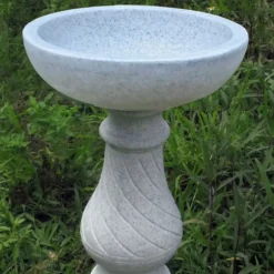 Statues & Sculptures Bird Baths^Buttermere Granite Resin Modern Garden Bird Bath