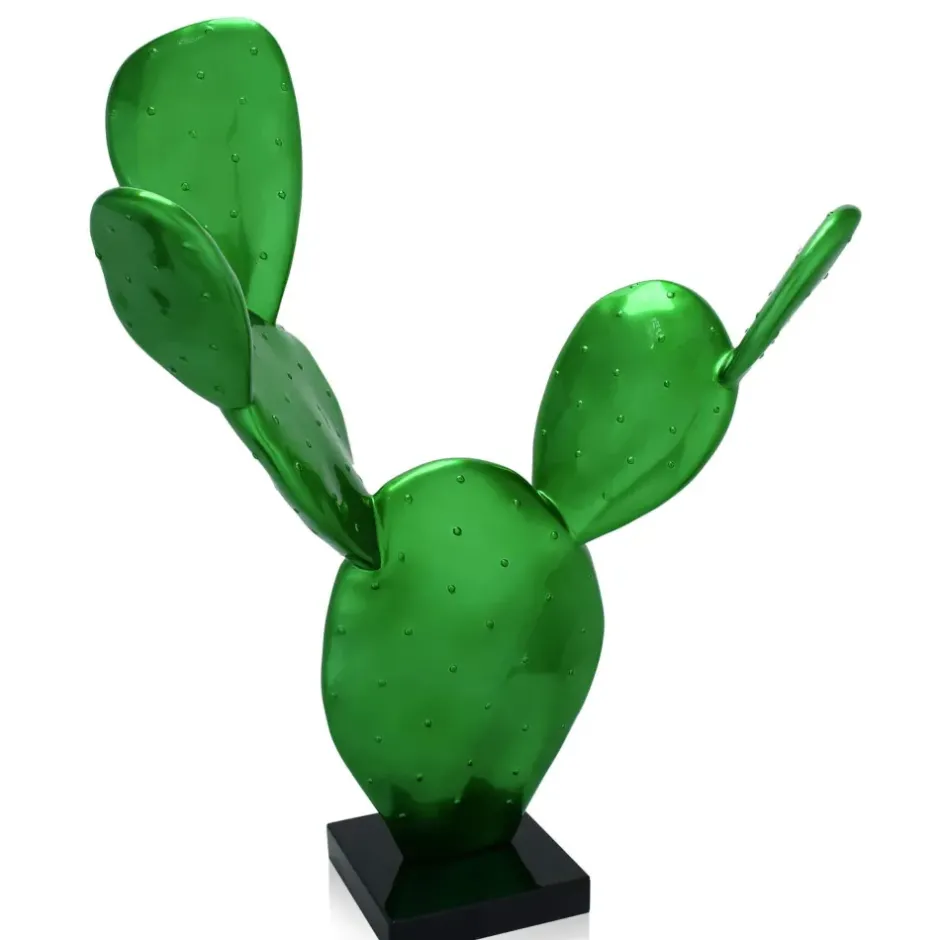 Statues & Sculptures Table Top|Contemporary^Cactus Bloom 61cm Green Resin Indoor Sculpture