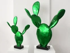 Statues & Sculptures Table Top|Contemporary^Cactus Bloom 61cm Green Resin Indoor Sculpture