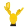 Statues & Sculptures Table Top|Contemporary^Cactus Bloom 41cm Yellow Resin Indoor Sculpture