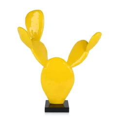 Statues & Sculptures Table Top|Contemporary^Cactus Bloom 41cm Yellow Resin Indoor Sculpture