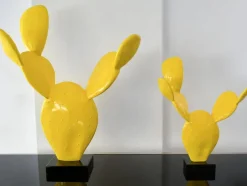 Statues & Sculptures Table Top|Contemporary^Cactus Bloom 41cm Yellow Resin Indoor Sculpture
