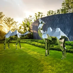 Statues & Sculptures Wildlife|Contemporary^Camel 161cm Geometric Metal Garden Sculpture