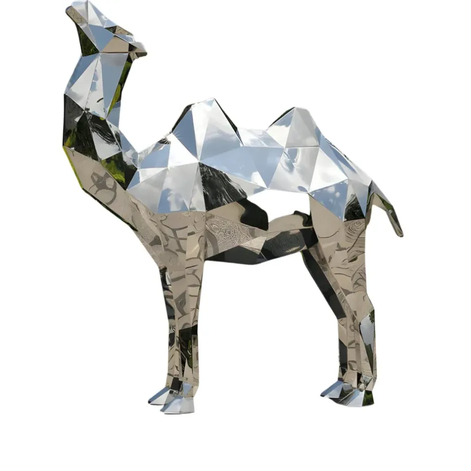 Statues & Sculptures Wildlife|Contemporary^Camel 210cm Geometric Metal Garden Sculpture