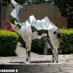 Statues & Sculptures Wildlife|Contemporary^Camel 210cm Geometric Metal Garden Sculpture