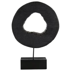 Statues & Sculptures Table Top|Abstract^Carbon Halo 53cm Black Wood Indoor Sculpture