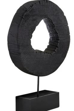 Statues & Sculptures Table Top|Abstract^Carbon Halo 53cm Black Wood Indoor Sculpture